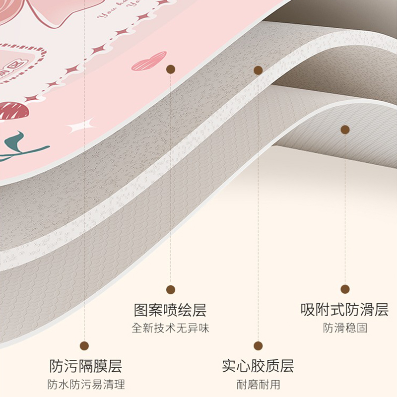 梳妆台桌垫少女心化妆台皮革桌布防水免洗轻奢高级感桌面保护垫子-图3