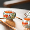 Zhou Hongjie silver 999 fish and algae pattern high-end teapot one pot and two cups Kung Fu tea set tea cup set home office