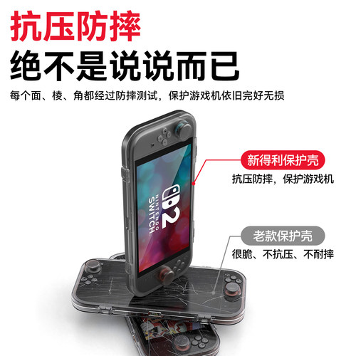 新得利适用任天堂Switch2保护壳NS2收纳包透明全包保护套游戏掌机一体式超薄硬壳便携卡带盒防摔二代港版配件 - 图1