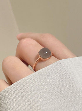 日系coss kokos925银仿和田玉方糖戒指女小众设计高级感食指环