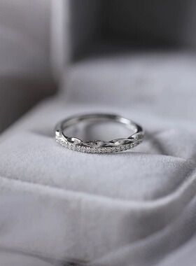 日系coss koko双层扭结戒指女s925银个性时尚轻奢百搭气质食指环