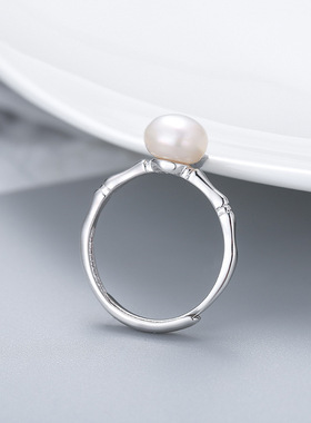 日系coss kokos925银diy戒指开口女版竹珍珠个性指环时尚尾戒