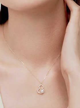 日系coss koko原创设计葫芦珍珠项链女s925银diy空托配件珍珠