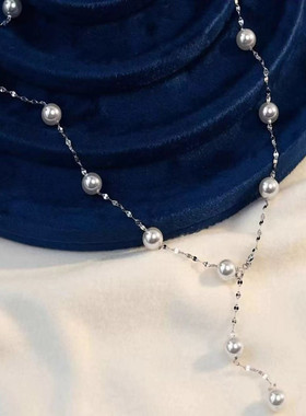 日系coss kokos925银塔曼玫瑰满天星珍珠项链夏轻奢小众嘴唇链