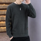 Мужской трикотажный демисезонный тонкий универсальный трендовый утепленный свитер, в корейском стиле