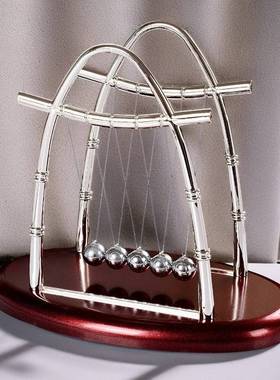 面创意小摆件牛顿摆球永动机仪反重力平衡混沌不停碰撞球办公室桌