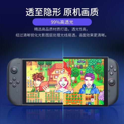 HONCAM switch2高清钢化膜适用于任天堂NS2新版游戏主机屏幕全屏贴膜ns配件保护贴保护膜防指纹防摔防刮花 - 图0
