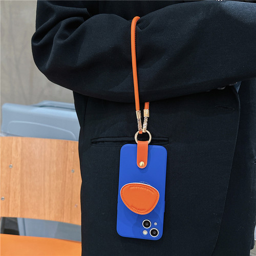 三星s23ultra手机壳s23+斜挎挂绳s22+可背带s21克莱因蓝s20几何皮质支架s10女note20/10新款s23fe硅胶s24/s25 - 图1