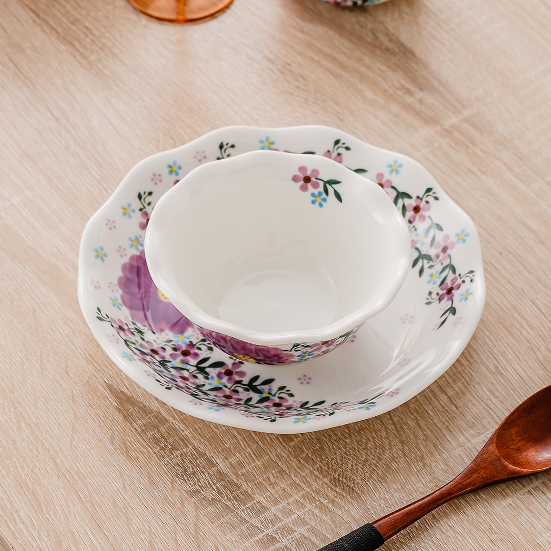 欧式家用餐桌餐具套装手工彩绘釉下彩陶瓷餐具碗杯子汤碗砧板勺托,淘宝优惠券,粉丝福利购,淘宝优惠卷