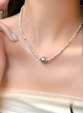 轻奢锁骨链百搭叠戴碎银子颈链