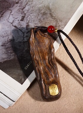 平安牌坐禅木雕刻好运挂件