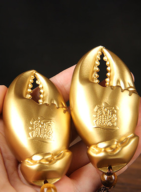 泰山阁黄铜铜螃蟹钳手中式