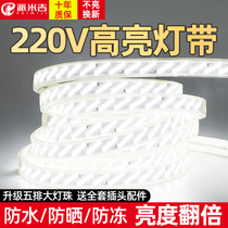 Led high brightness lamp with outdoor waterproof construction work farm tower hoist 220v worksite brightening lighting soft light strip