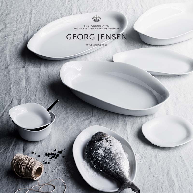 Georg Jensen乔治杰生北欧餐具套装陶瓷碗碟鱼盘子一人食乔迁礼盒 - 图1