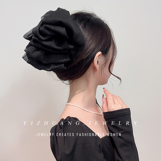 Bow Tie Clip Women's Sweet Bubble Mesh Shark Clip