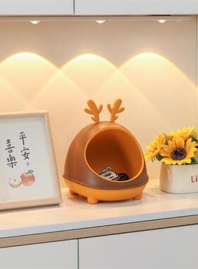 入户玄关钥匙收纳摆件创意鹿角收纳盒鞋柜摆设家居客厅桌面装饰品