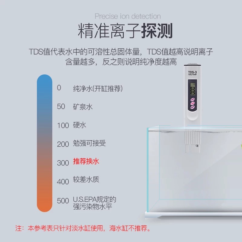 水族TDS水质测试笔纯度硬度检测高精度电导率仪器鱼缸家用自来水