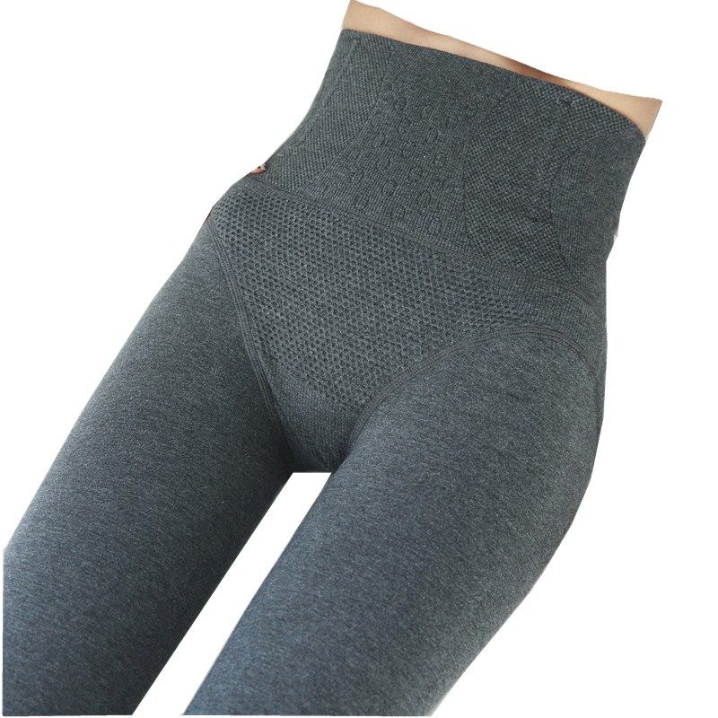 高腰收腹外穿加厚薄绒灰色连裤袜 良才打底裤