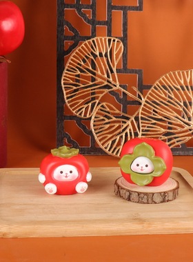 柿柿狗盲盒摆件2025年新年新款可爱动物好运招财摆件现货