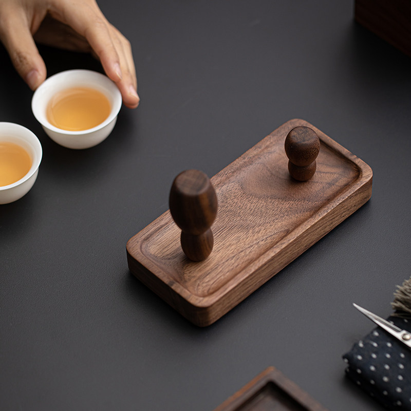 北美黑胡桃木晾壶架盖置盖托摆件紫砂壶架磁吸实木茶道配件茶具架,淘宝优惠券,粉丝福利购,淘宝优惠卷