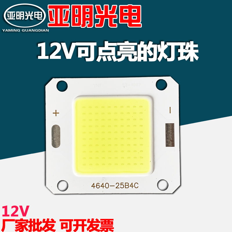 LED投光灯灯珠芯片光源DC12V30V36V220V电瓶10W20W30W50W免驱集成-图0