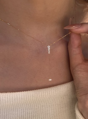 十里间【通体s925银|流光】法式浪漫亮晶晶s925流苏项链锁骨链