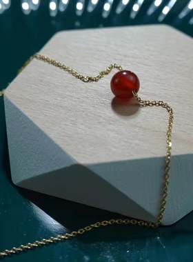 十里间甜美气质红玛瑙项链锁骨链