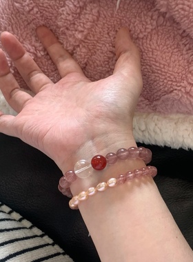 十里间草莓酱淡水珍珠手链
