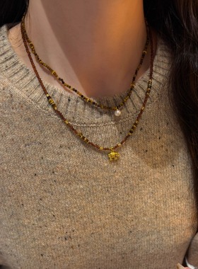 十里间【mini象】叠戴虎眼石项链