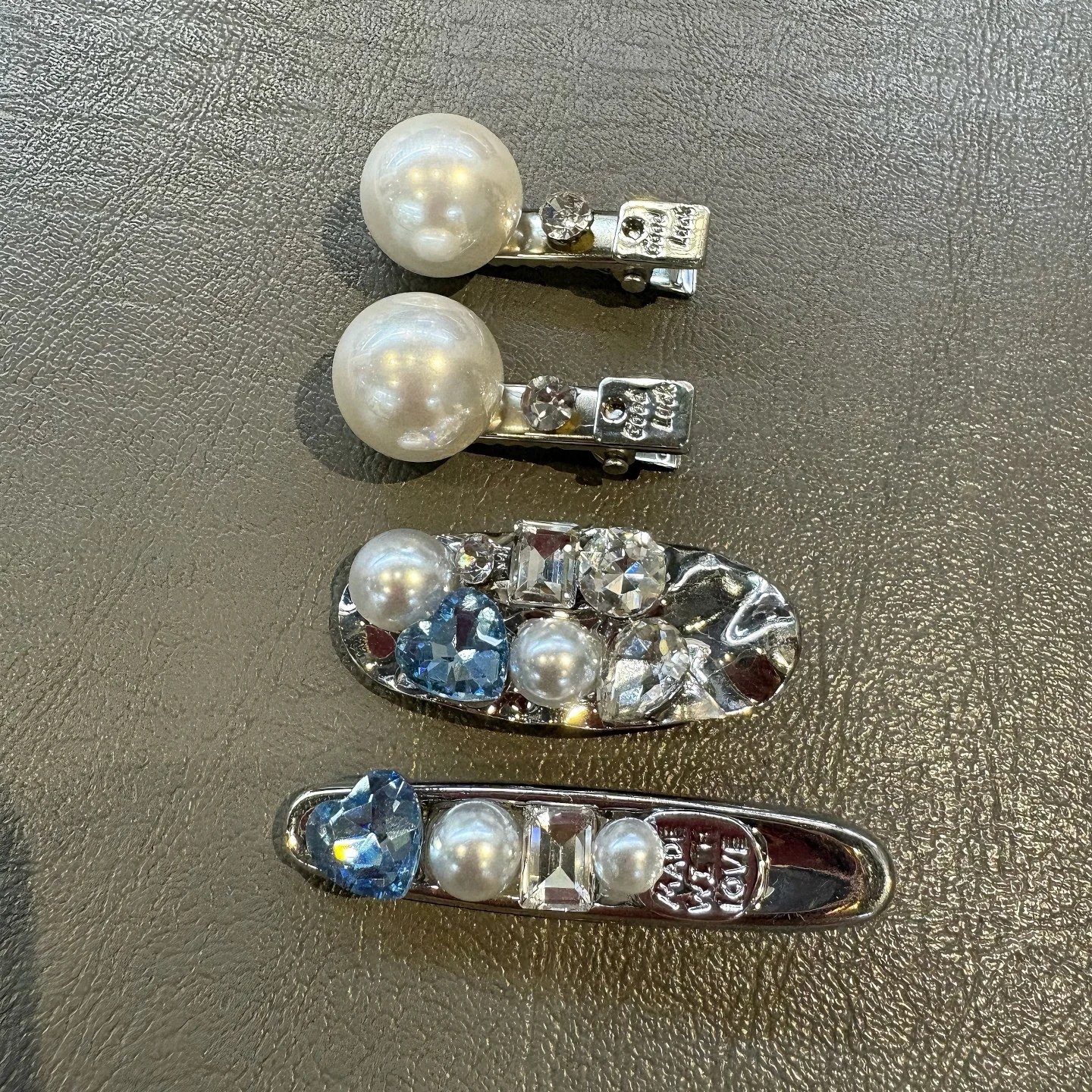 十里间【福利小夹子】甜美小清新亮晶晶珍珠刘海夹蓝色边夹鸭嘴夹,淘宝优惠券,粉丝福利购,淘宝优惠卷