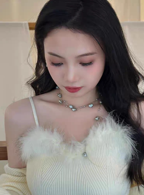 十里间淡水珍珠浪漫毛衣链