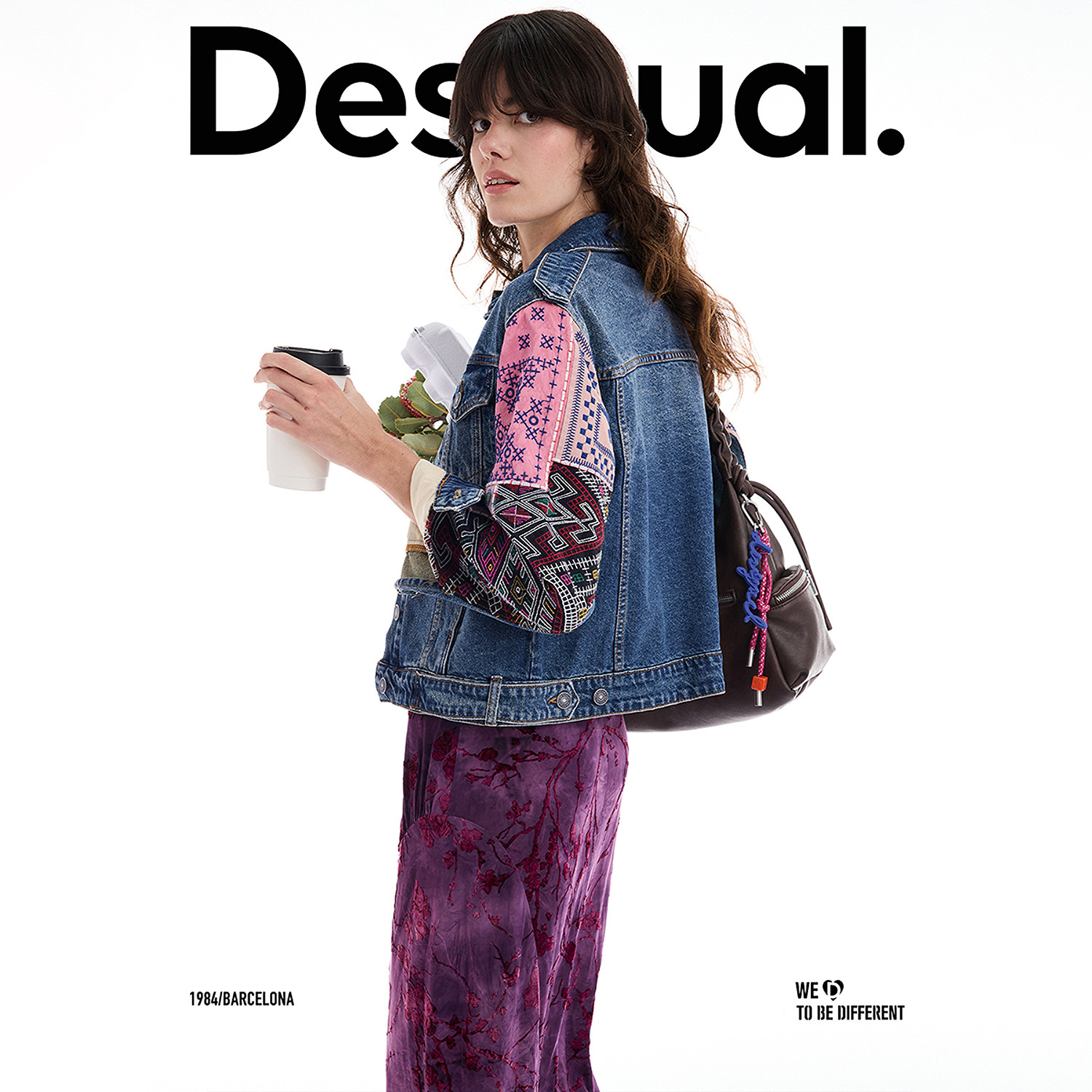 Desigual大西瓜【博主同款】25秋冬新品牛仔重工刺绣拼接女士外套