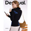 Desigual Blogger Recommends Contrast Color Butterfly Print Slim Fit Stretch Women's Sweater