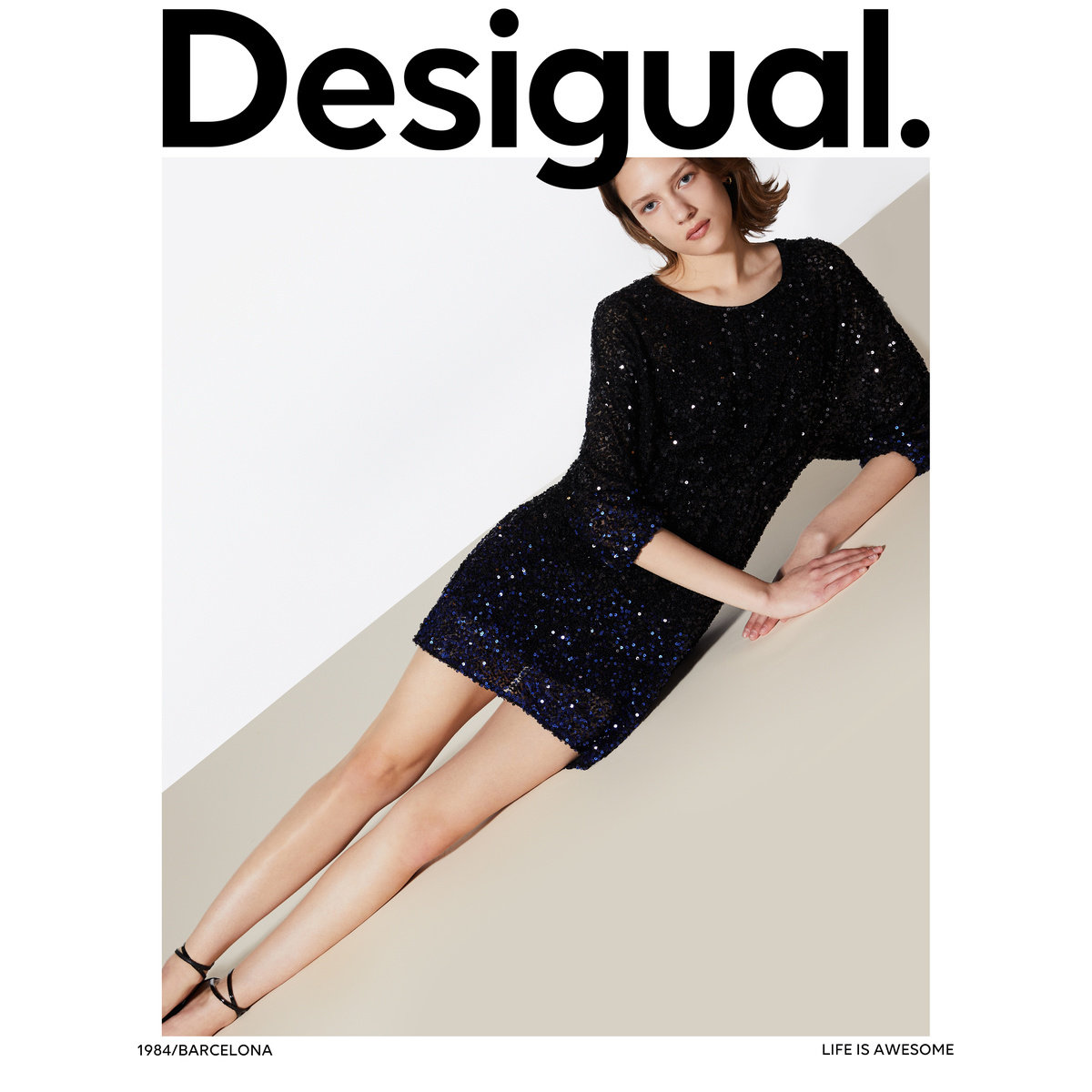 Desigual西班牙时尚奢品】针织中长款连衣裙