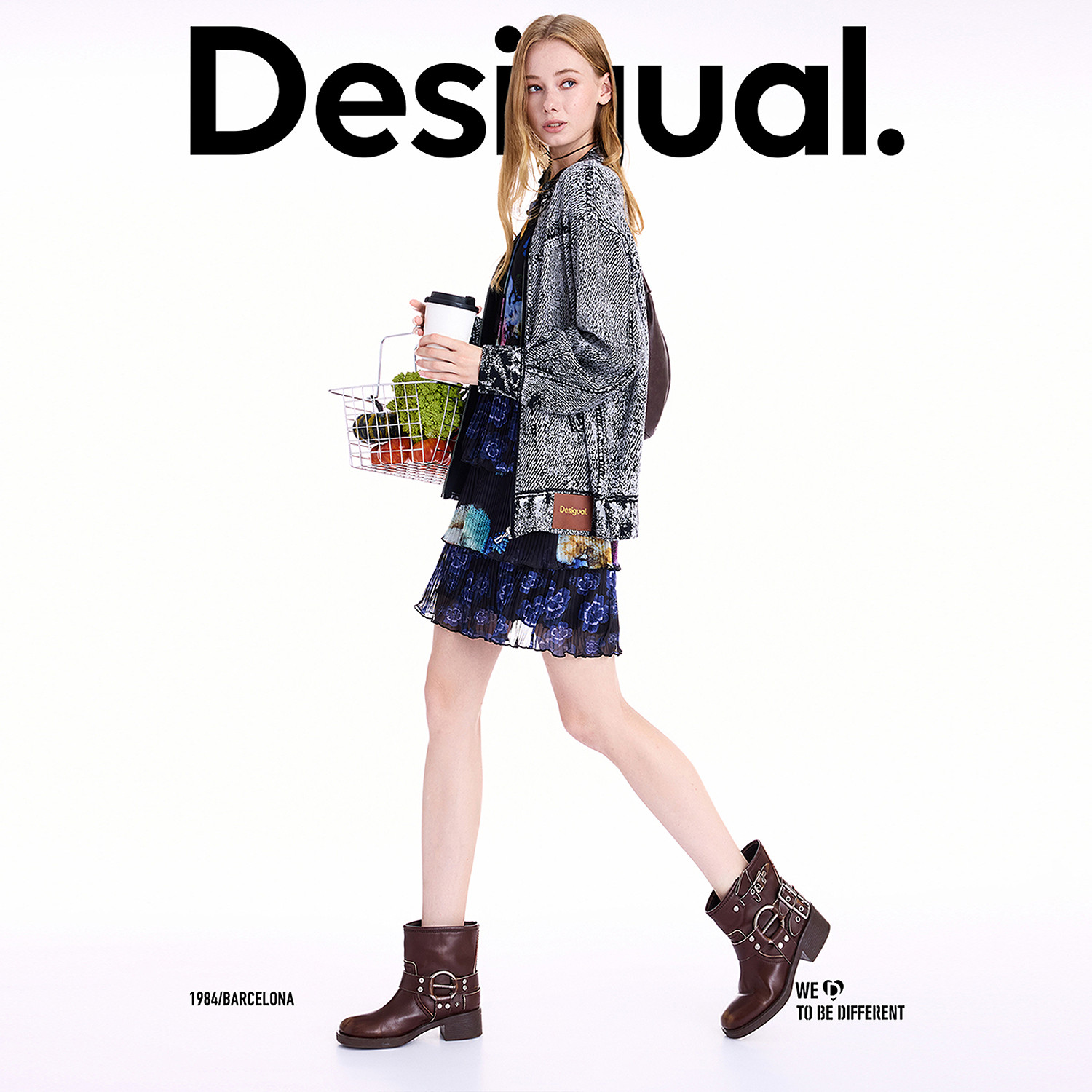 Desigual25秋冬新品仿牛仔提花针织开衫女士外套,淘宝优惠券,粉丝福利购,淘宝优惠卷