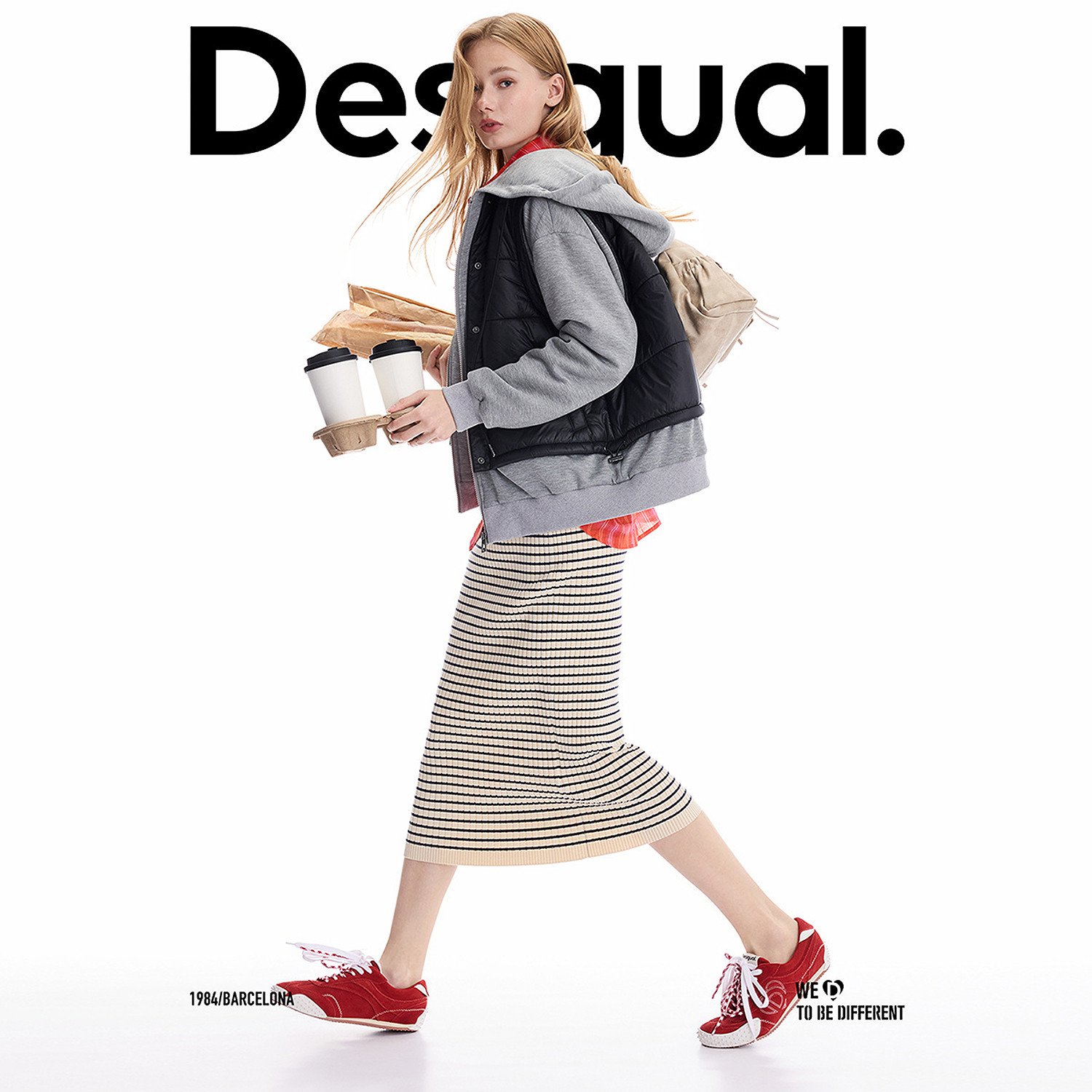 【超能小太阳严选】Desigual25秋冬新品假两件马甲拼接夹棉外套,淘宝优惠券,粉丝福利购,淘宝优惠卷