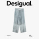 Desigual26 ພາກຮຽນ spring ແລະ summer ຜະລິດຕະພັນໃຫມ່ lightweight denim imitation denim ພິມສອງສິ້ນ culottes ກາງເກງຂອງແມ່ຍິງ