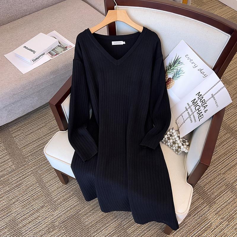 Jin Chest Loose Long Neck Sweater Dress Jin-图0