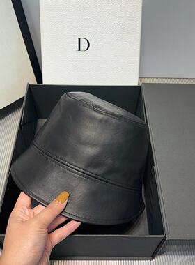 秋冬新款皮质渔夫帽小盆帽