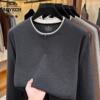 Classic car men's fake two piece long round neck