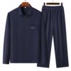 Classic car middle-aged and elderly ice silk long lapels