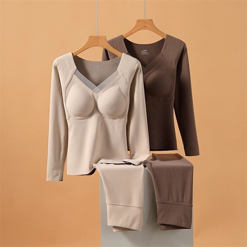 2025冬季石墨烯发热保暖内衣女长袖带胸垫内搭加绒加厚打底衫上衣,淘宝优惠券,粉丝福利购,淘宝优惠卷