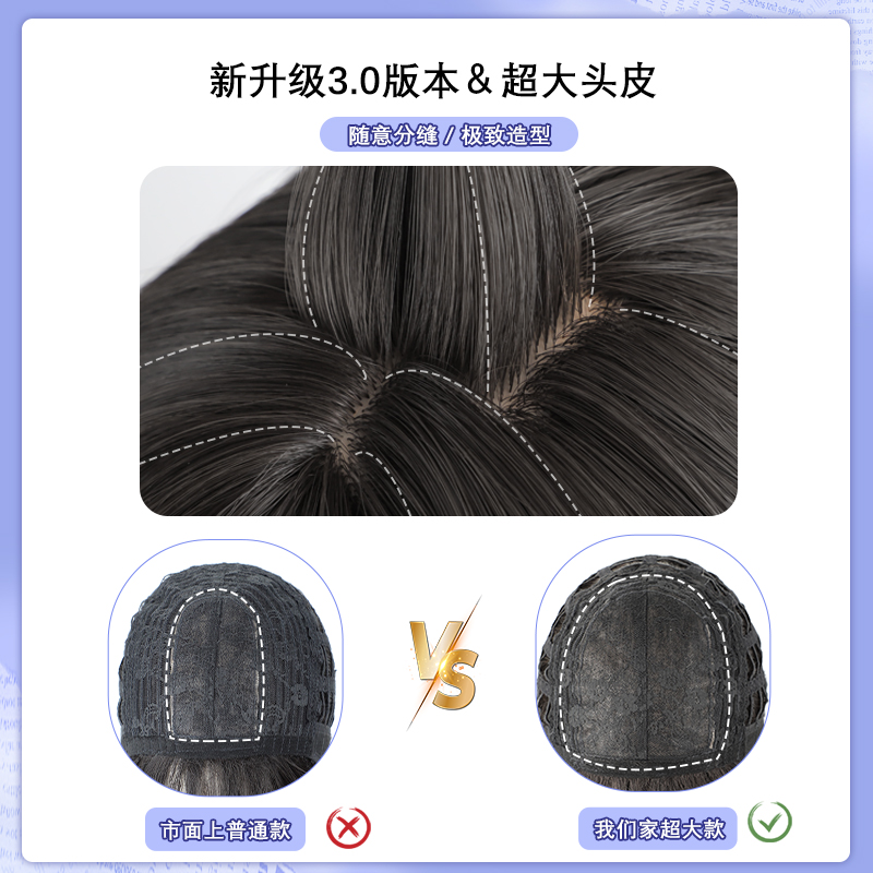假发女全头套减龄黑长直2023升级大头皮任意分缝无痕仿真发假发套 - 图1