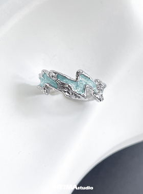 原创湖泊系列戒指男可调节