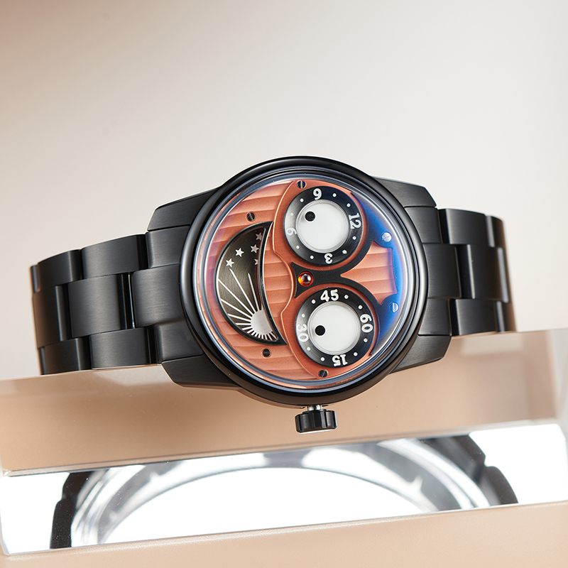 OBLVLO欧宝罗小丑手表机械男表强夜光独立制表高定设计钢带机械表 - 图2