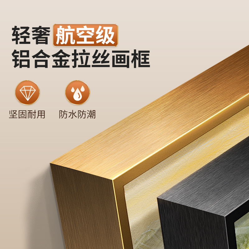 日照金山客厅装饰画聚宝盆沙发背景墙挂画高级感手绘油画风景壁画