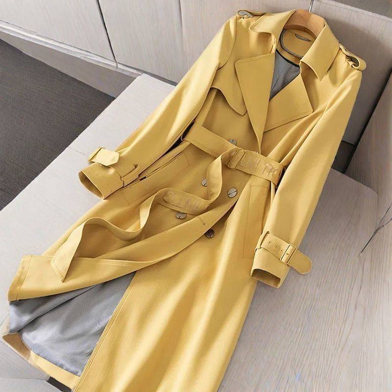 春秋新款女通勤韩版修身显瘦斜纹西装面料英伦风中长款风衣,淘宝优惠券,粉丝福利购,淘宝优惠卷