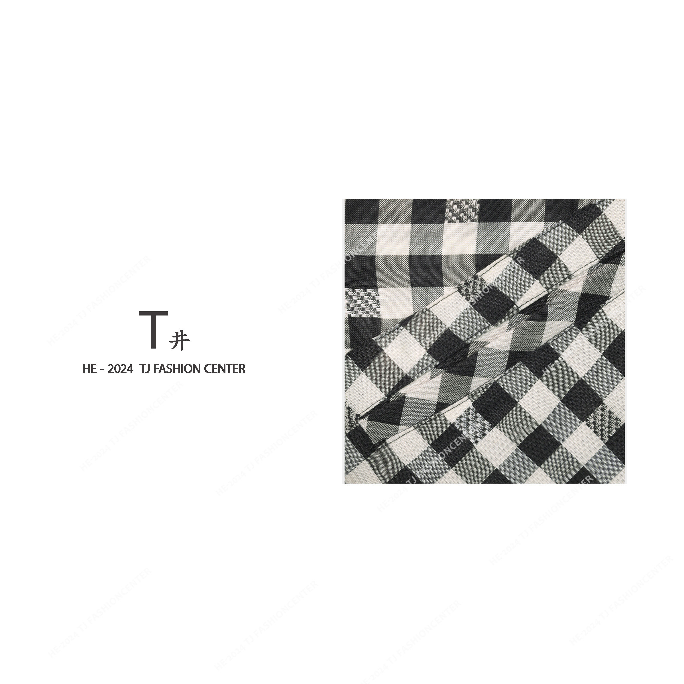 T井姐妹【空白格】新款休闲百搭夏季黑白格子短袖LYQ2405-24037-1