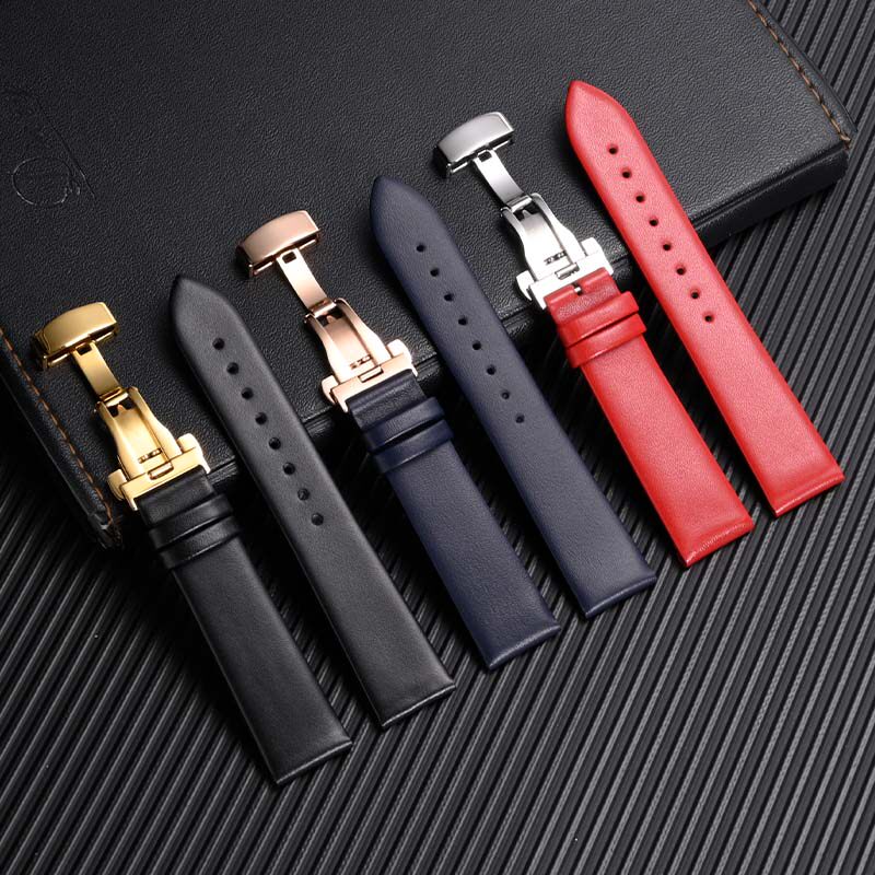 柔软真皮天梭ck卡西欧天王手表链 inwincom配件