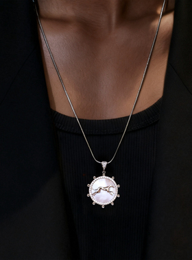 萌宠粉贝灵缇犬大吊坠项链